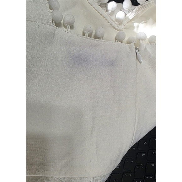 NWOTD Boston Proper L Mixed Media Lace Pom Pom Maxi Sundress 127801 - Picture 6 of 6